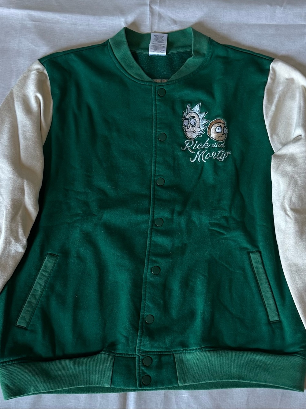 Adult Green and Cream Varsity Jacket